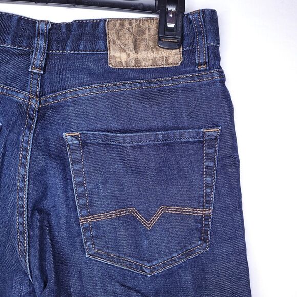 Hugo Boss Jeans Mens 31/32 Dark Wash Orange Regular Fit Button Fly - Picture 3 of 16